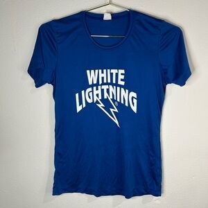 White Lightning Womens Cycling Jersey Shirt Blue Short Sleeve Small Clean Riding